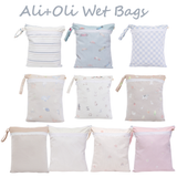 Dual-Compartment Wet/Dry Bag with Mesh Pocket (Blue Checker)