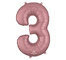 34" PKG SHAPE NUMBER ROSE GOLD
