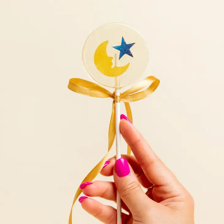 Gold Moon & Blue Star Lollipops, Marshmallow, 10/Case -VEGAN