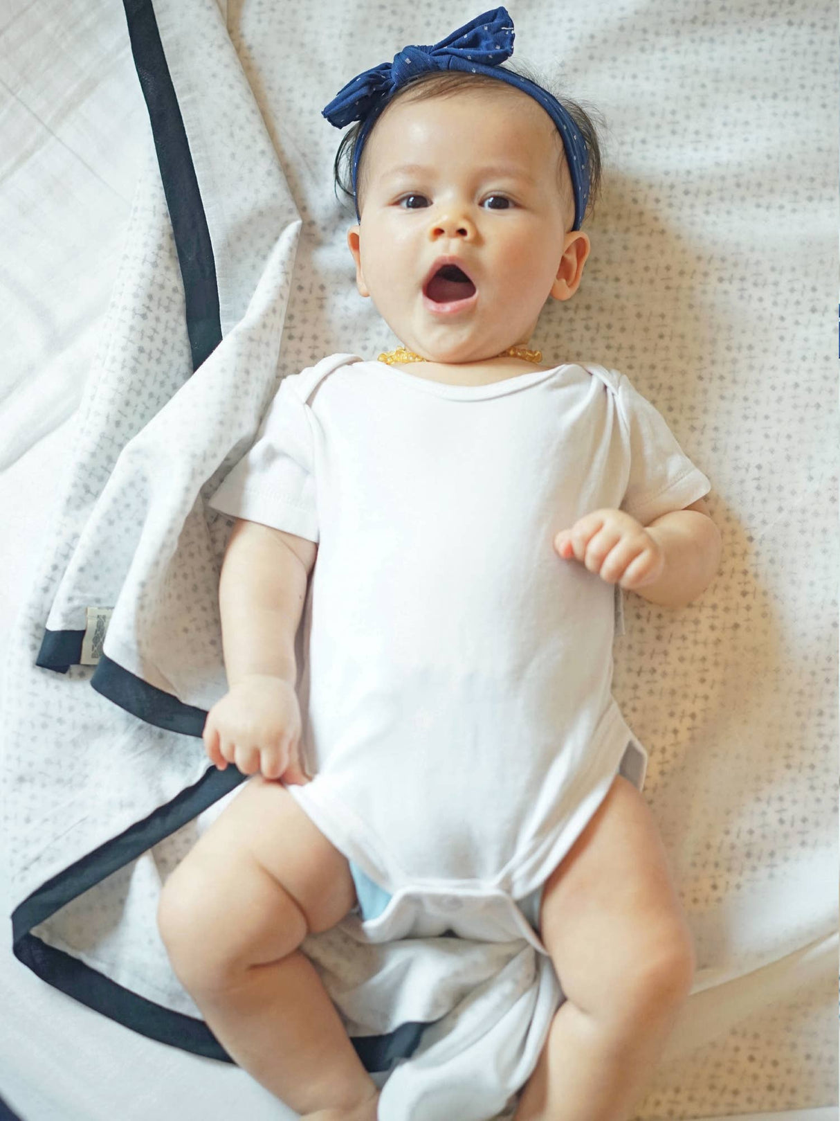 Receiving/Stroller Blanket: Handmade, Block-Printed Cotton