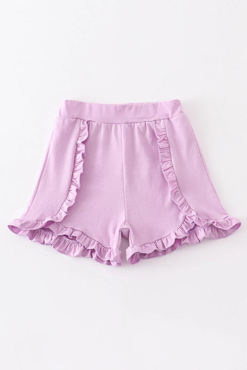Purple Ruffle Girl Shorts