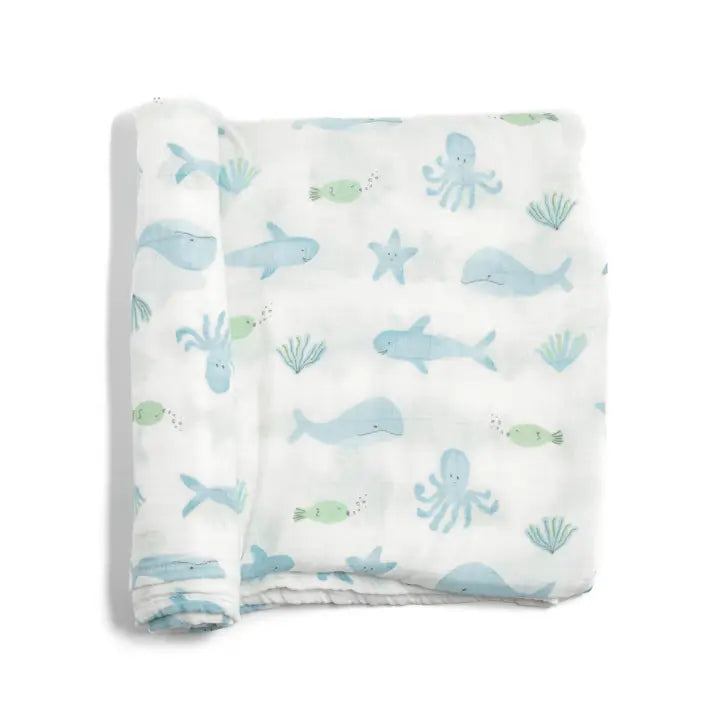 Under the Sea Bamboo Muslin Swaddle