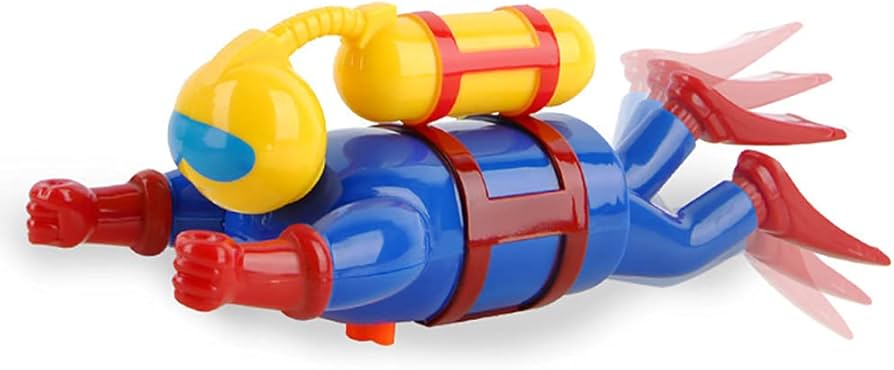 7.5" Wind Up Diver, Bath, Pool, Beach