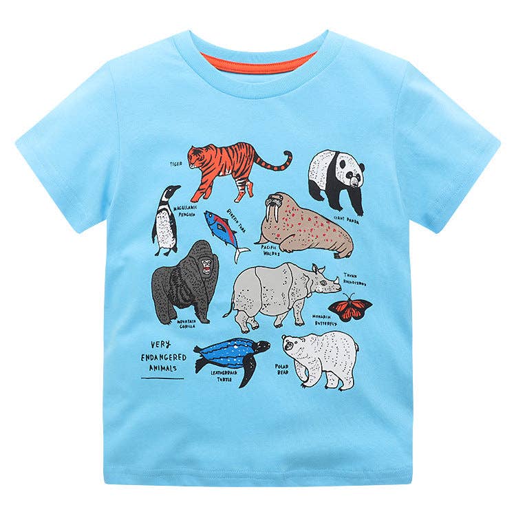 Little Bitty Boys' Summer T-Shirt Animal Cartoon Moisture-Wicking Casual Style