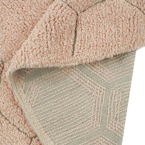 Washable rug Round Honeycomb Rose