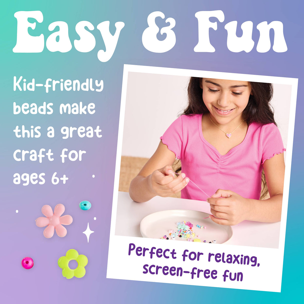 Beaded Flower Bracelets Mini Kit for Kids