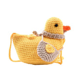 Cute Cartoon Knitted Duckling Shoulder Bag Stylish Kids Crossbody Bag