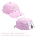 Rainbow Sparkle Bow Baseball Hat (Baby, Youth, Junior)