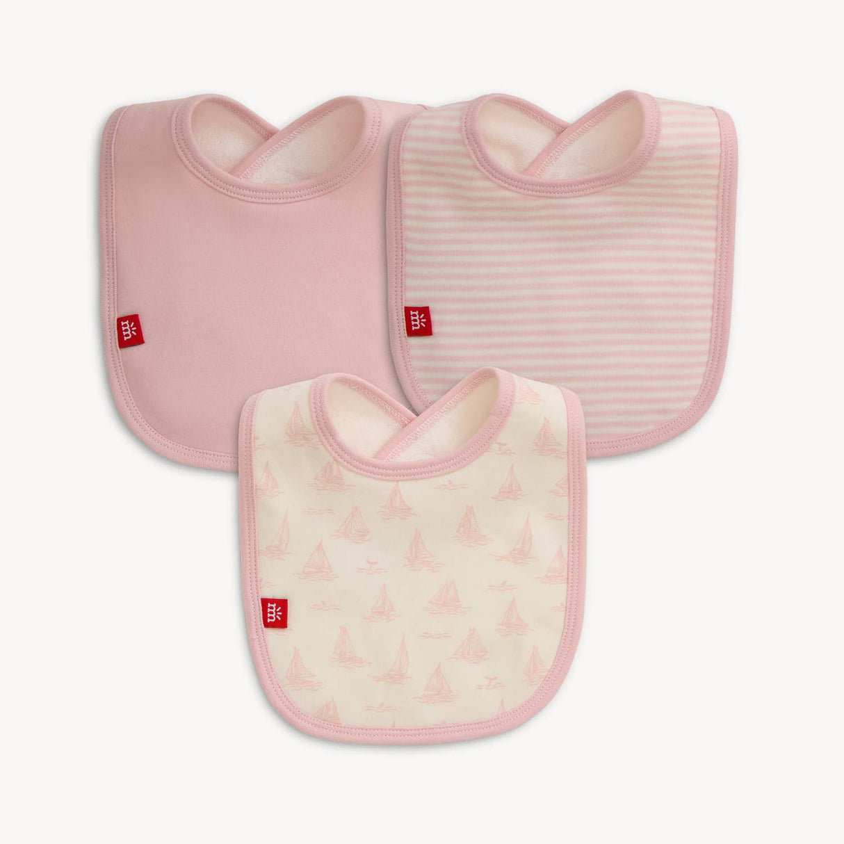 TINY TIDES PK ORG COT MAGNETIC BIB 3-PACK