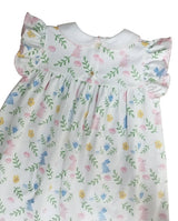 Girl's Float dress Easter floral with Bunnies
