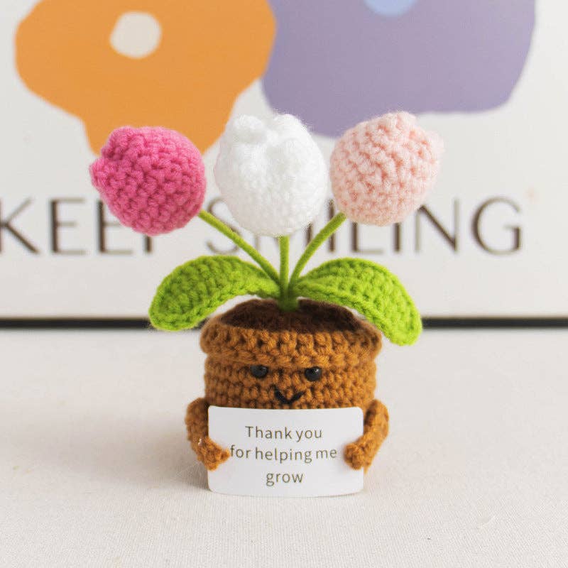 Handmade Knitted Potted Plants Cotton Desk Decor
