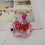 Colorful Princess Crochet Hat Hair Clip Handmade Hair Accessory