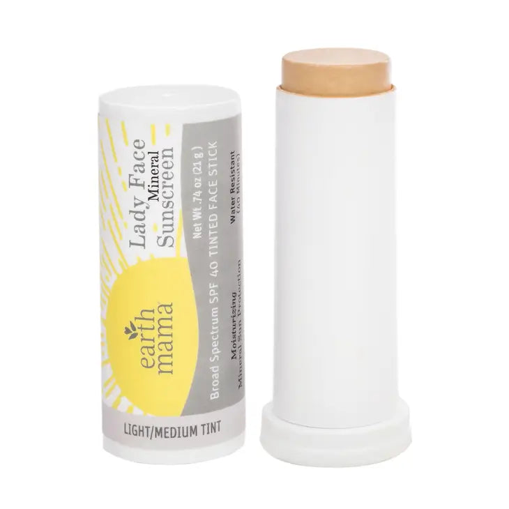 Lady Face Mineral Sunscreen Face Stick SPF 40 Light/Medium Tint