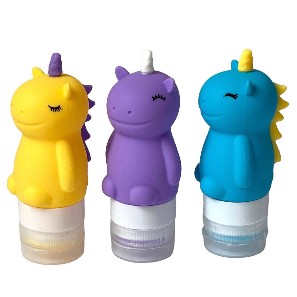 Set of 3 Unicorn-Shaped Leakproof Silicone Condiment Squeeze