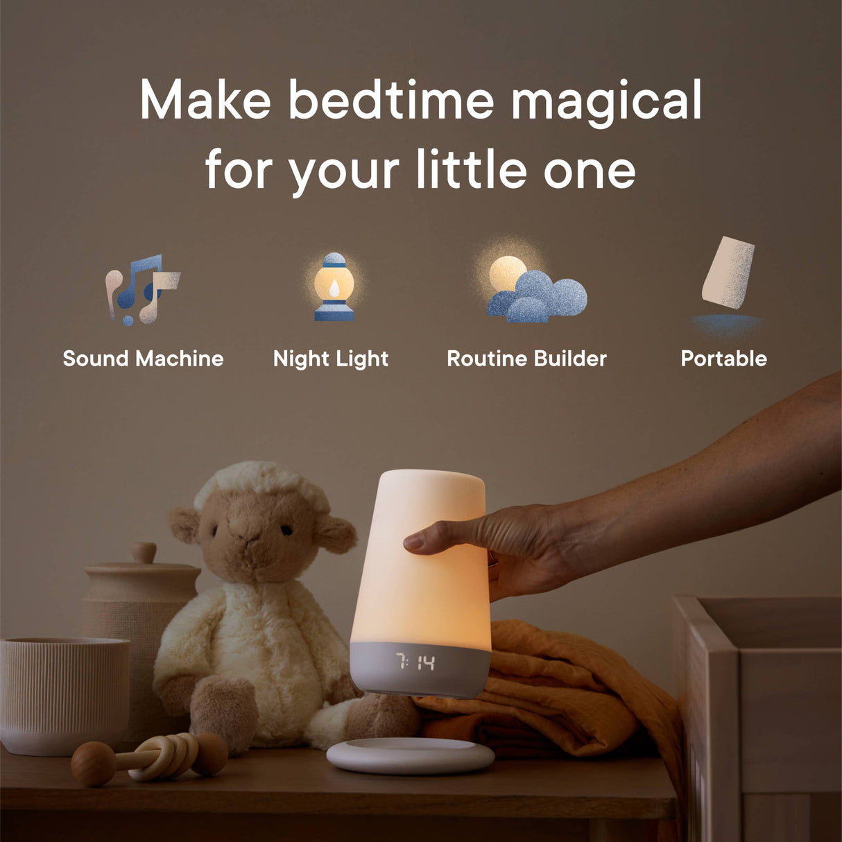 Hatch Rest+ 2nd Gen Night Light, Sound Machine, with Battery