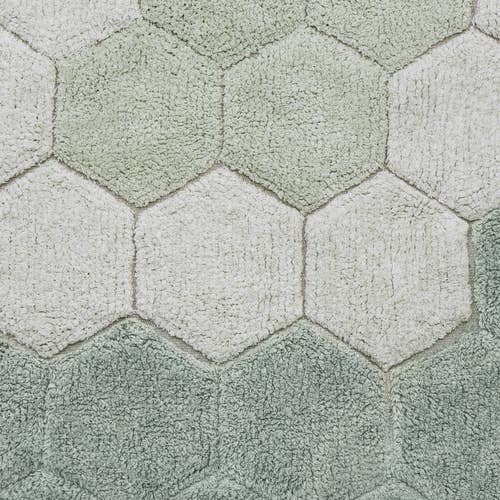 Washable rug Round Honeycomb Blue Sage