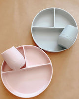 Baby Plate with Suction and  Divided Portions (Pink)