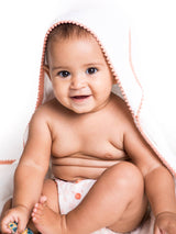 LUXE Baby/Toddler Towel: Detailed Pom Pom Trim,Bamboo Cotton