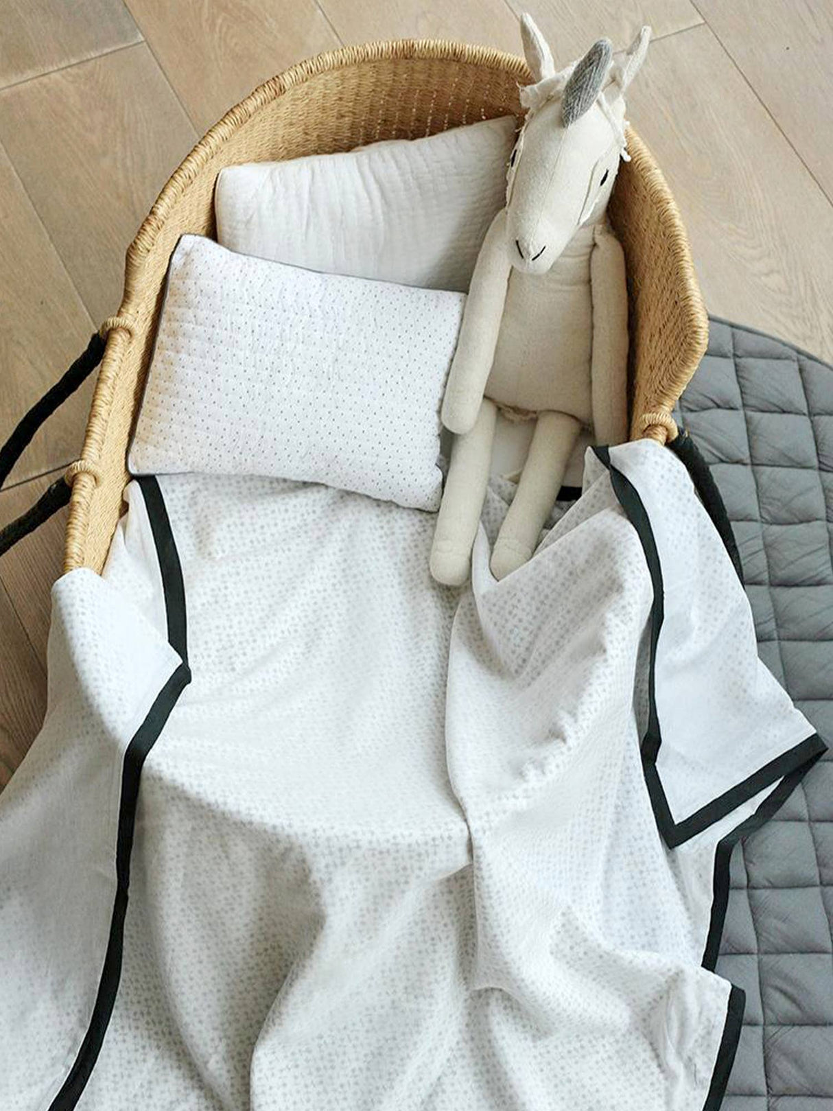 Receiving/Stroller Blanket: Handmade, Block-Printed Cotton