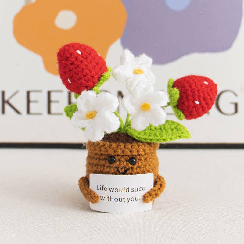 Handmade Knitted Potted Plants Cotton Desk Decor