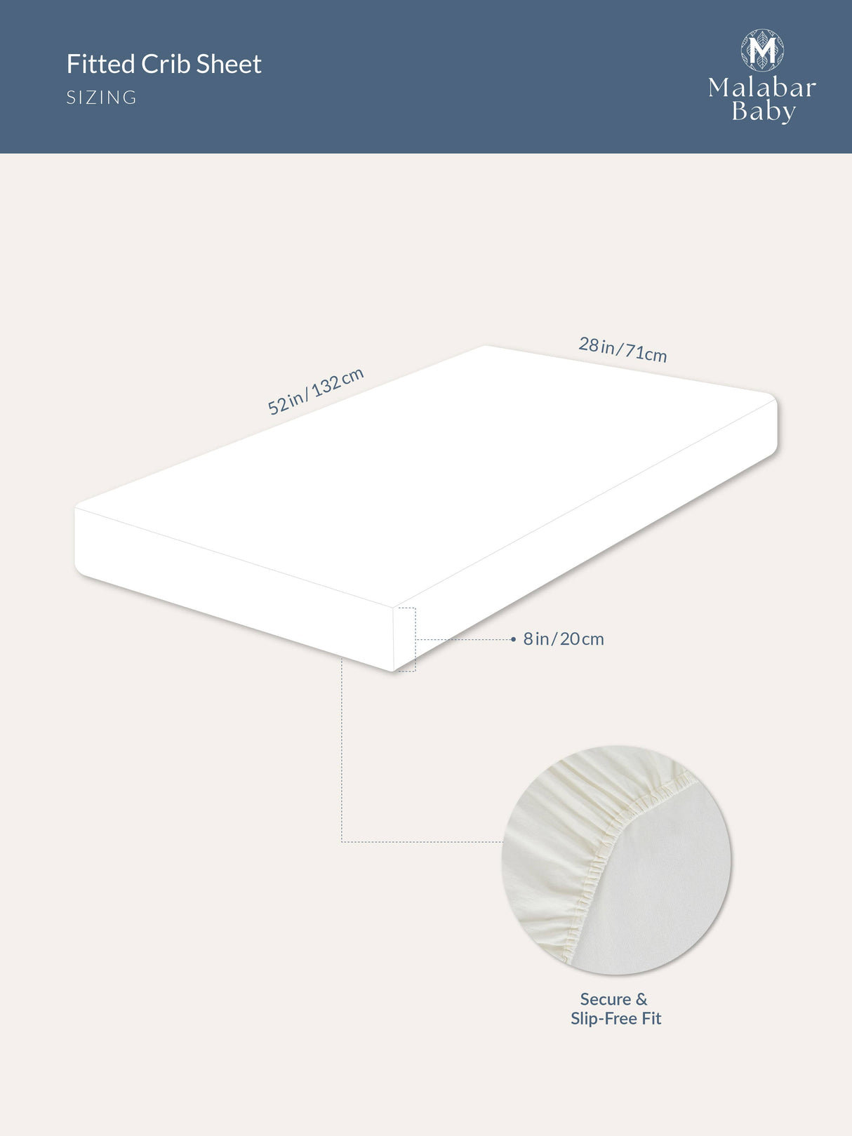 Off White Fitted Crib Sheet: Knit Cotton