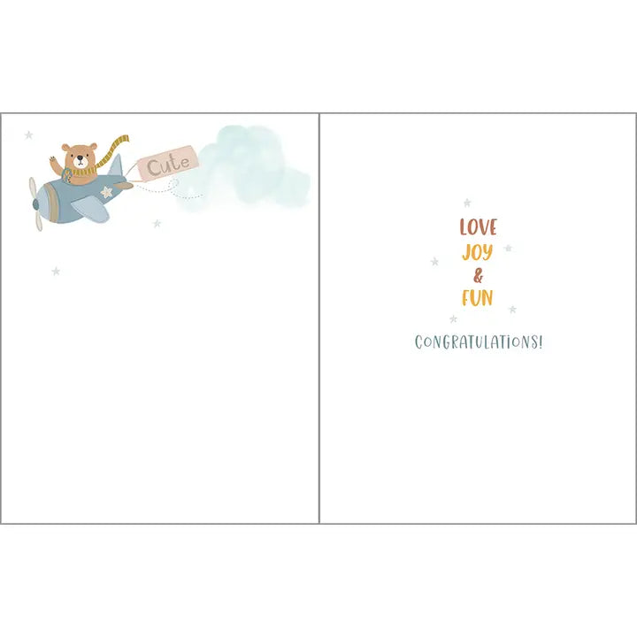 Baby Greeting Card - Baby Boy Airplanes