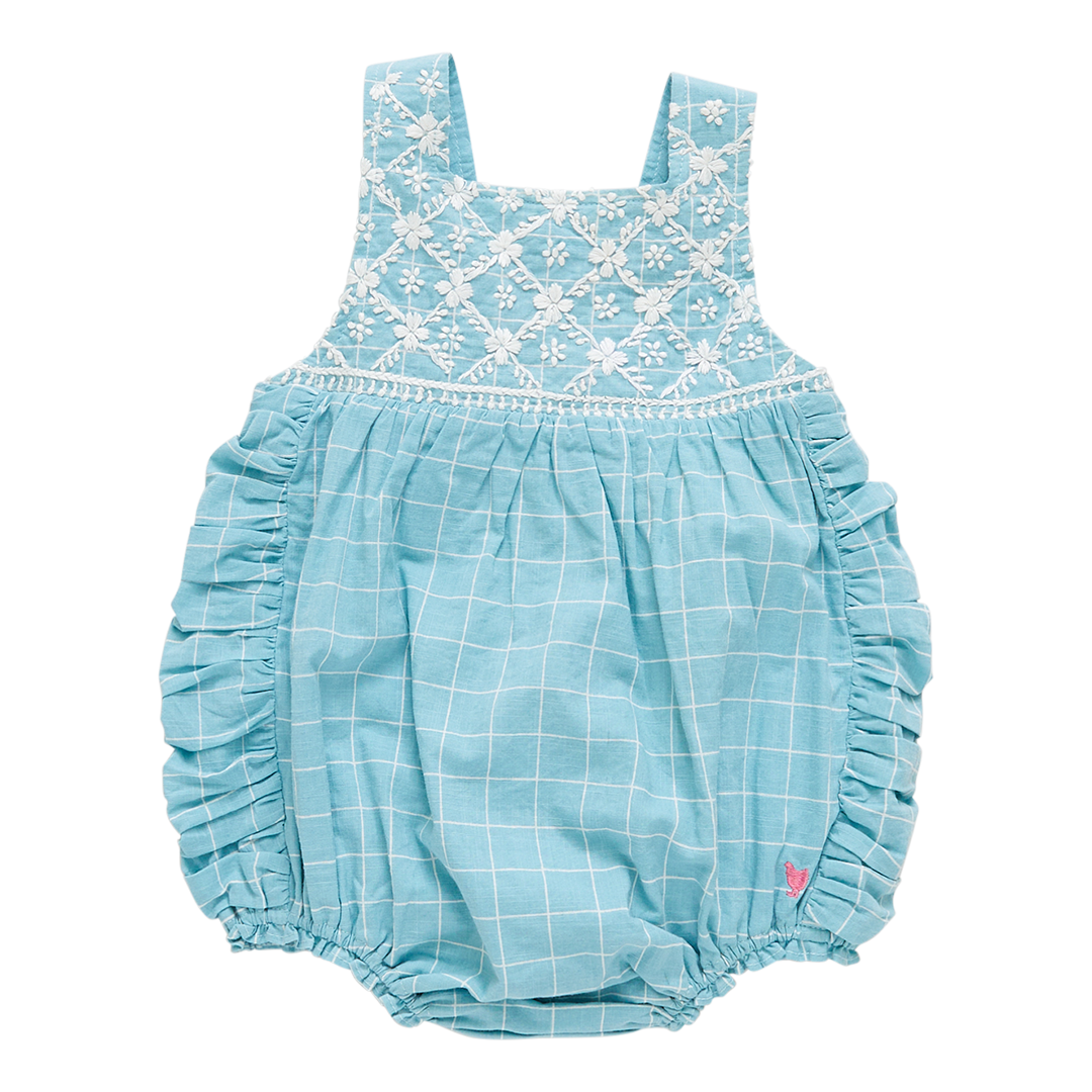 Baby Girls Betty Bubble - Blue Tattersall