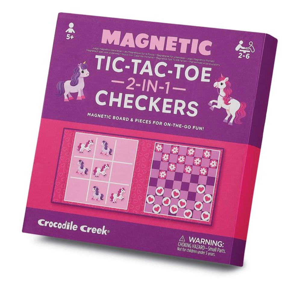 Magnetic Game - Tic Tac Toe & Checkers Unicorn