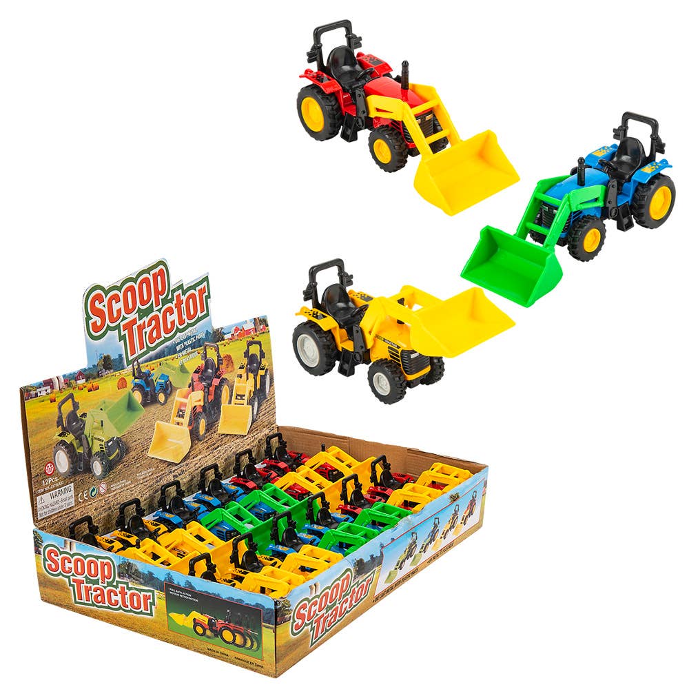 6" Diecast Scoop Tractor 12/Display