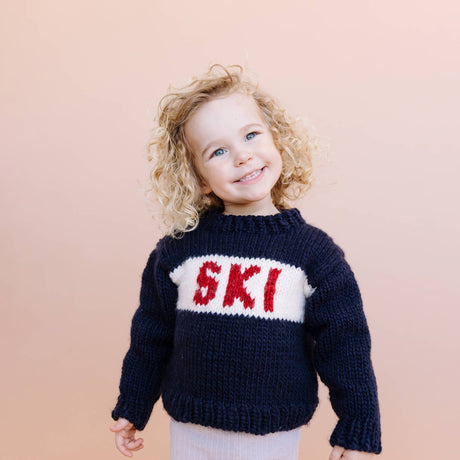 Ski Sweater, Navy Baby Kids Christmas Holiday Winter Gift