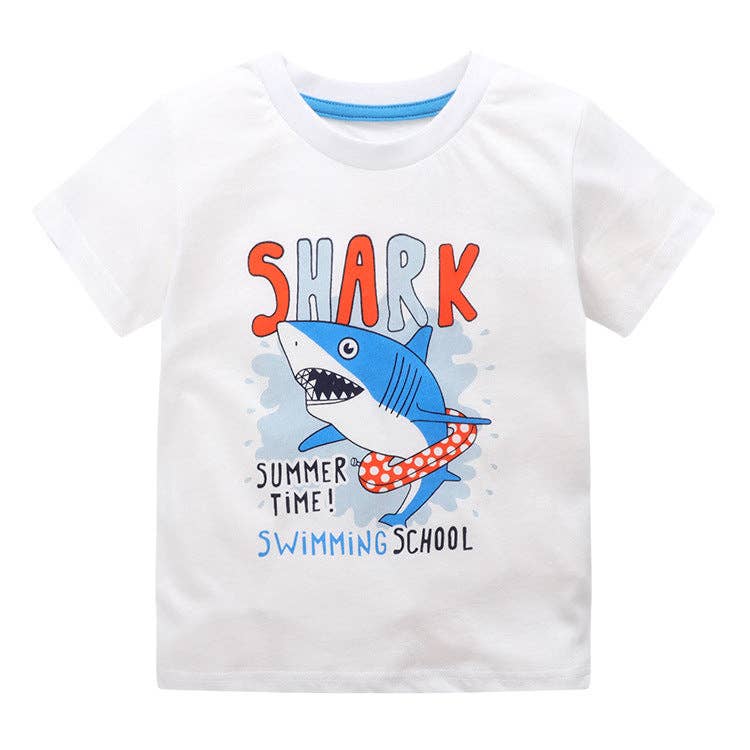 Little Bitty Boys' Summer T-Shirt Animal Cartoon Moisture-Wicking Casual Style