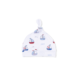 Bubbly Sailboats Blue - Knotted Hat