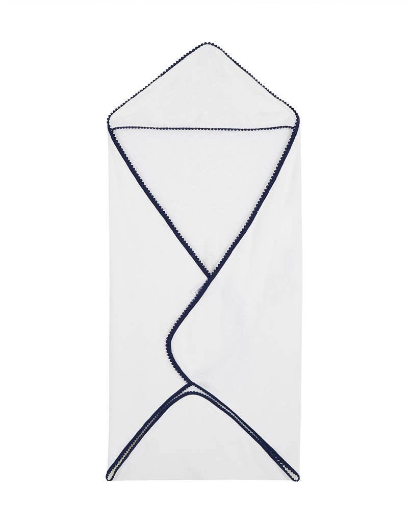 LUXE Baby/Toddler Towel: Detailed Pom Pom Trim,Bamboo Cotton