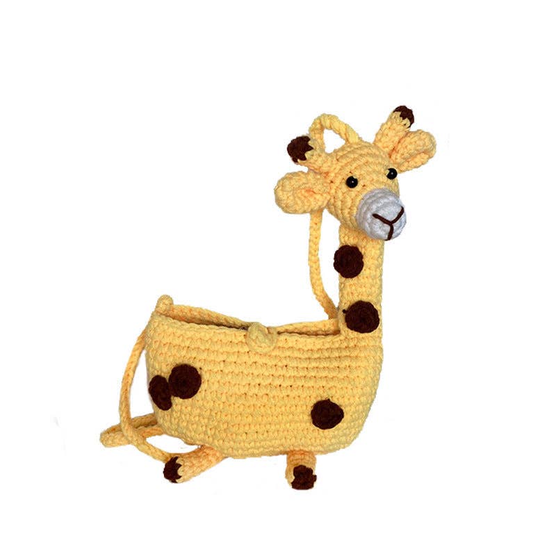 Giraffe Pattern Hand-Woven Kids' Crossbody Bag