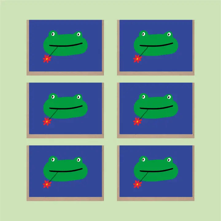 Pack of 6 X Frog Cards -Cute - A7 - Animal - Multipack