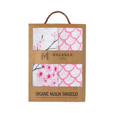 Sakura Organic Swaddle Set (Cherry Blossom & Pink Stripe)