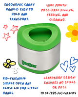 Yumbox Cubi Thermal Food Jar for Kids - Easy Carry and Open Lid 10 oz  - Apple Green