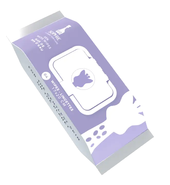 Sophie la Girafe Babycare 99% Water Wipes 64 Ct