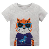 Little Bitty Boys' Summer T-Shirt Animal Cartoon Moisture-Wicking Casual Style