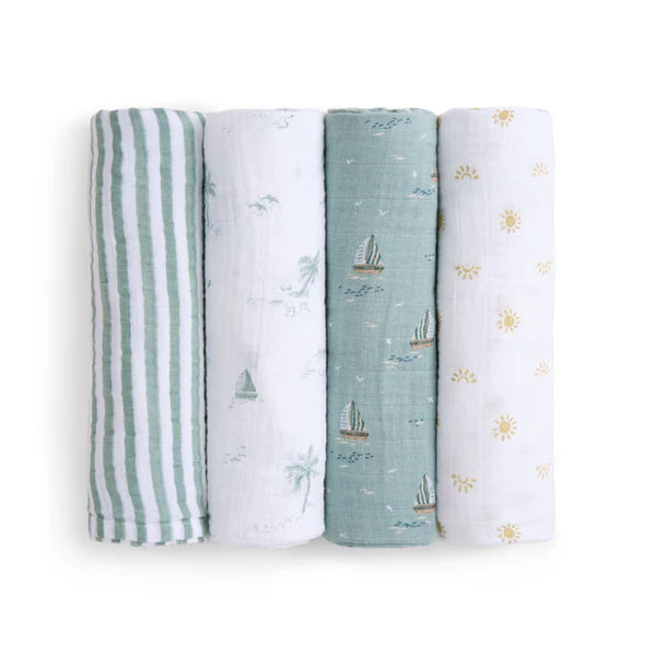 Aden & Anias organic cotton muslin swaddle blanket 4 pack