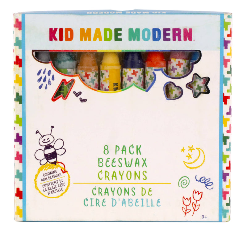 Set of 8 beeswax crayons for kids, made from natural beeswax