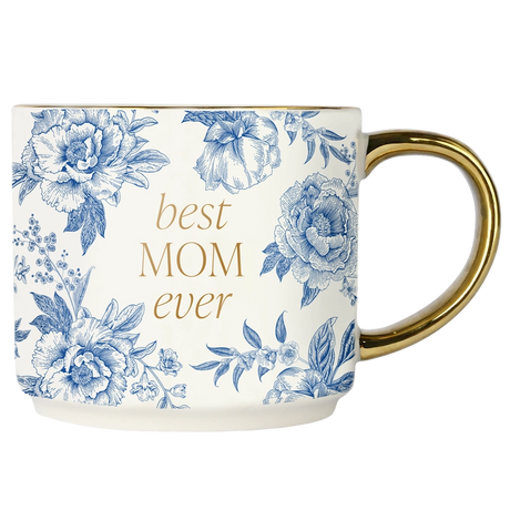 Coffee mug with "Best Mom Ever" print, ideal for home decor and gifts