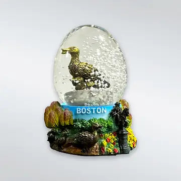 Boston duck-themed egg-shaped snow globe, a charming souvenir