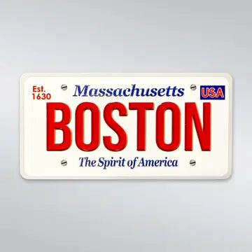 Boston Massachusetts license plate magnet, a fun travel souvenir