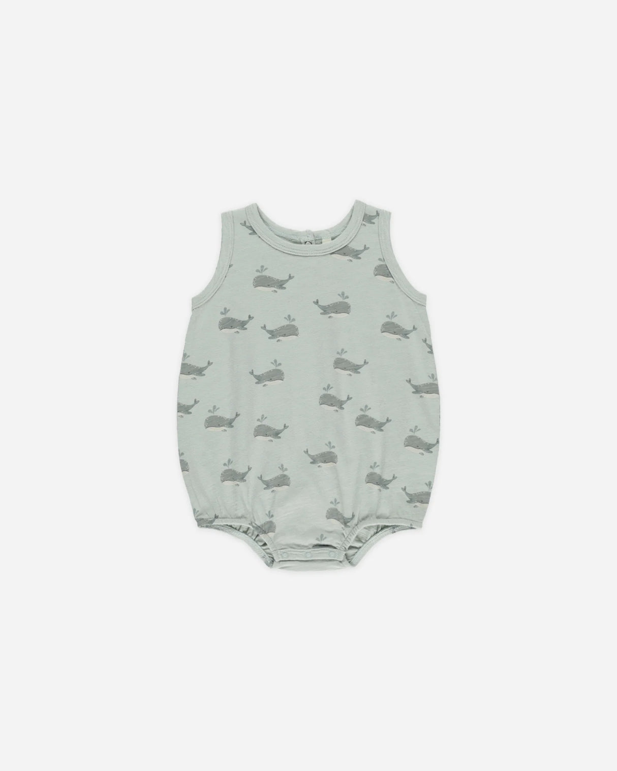 Bubble-style onesie with whale print, soft and airy for babies