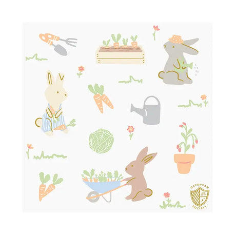 Cute bunny stickers in a garden theme, perfect for kids’ crafts and decoration