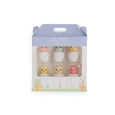 Cute chick-shaped eraser set, perfect for kids’ learning and creativity

