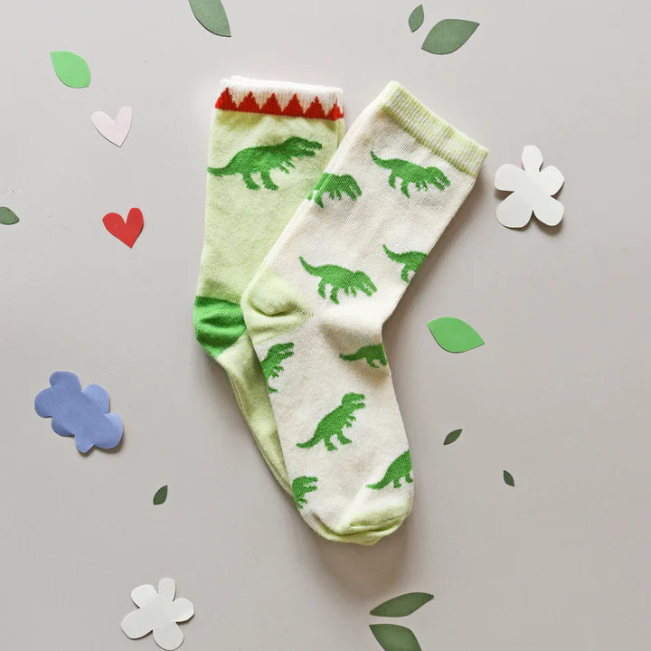 T-Rex 2 Pack Socks 9-12 Jnr