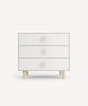Dot 3-drawer dresser with playful round knobs, compact and modern storage for nursery or kids' room