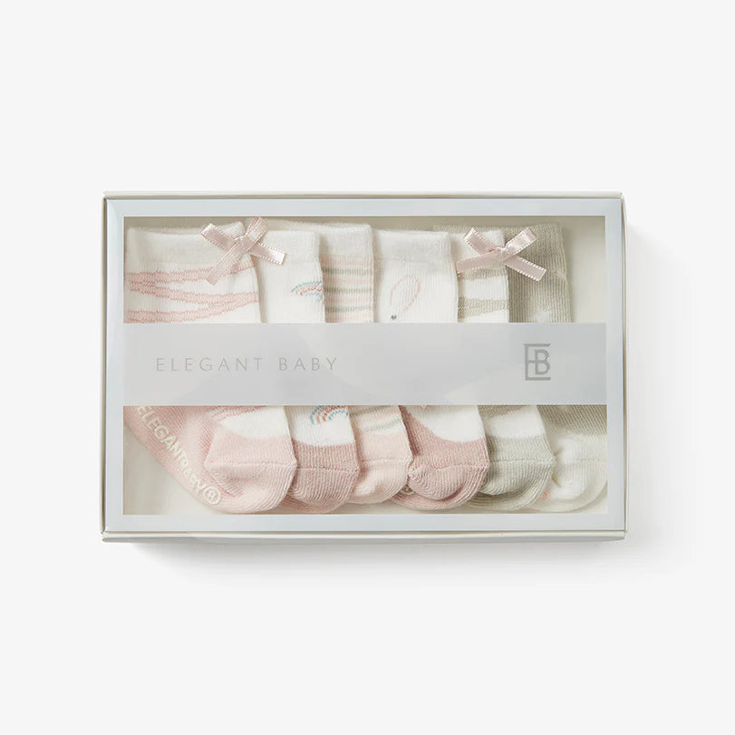 Elegant Baby 6pk Socks 0-12 months